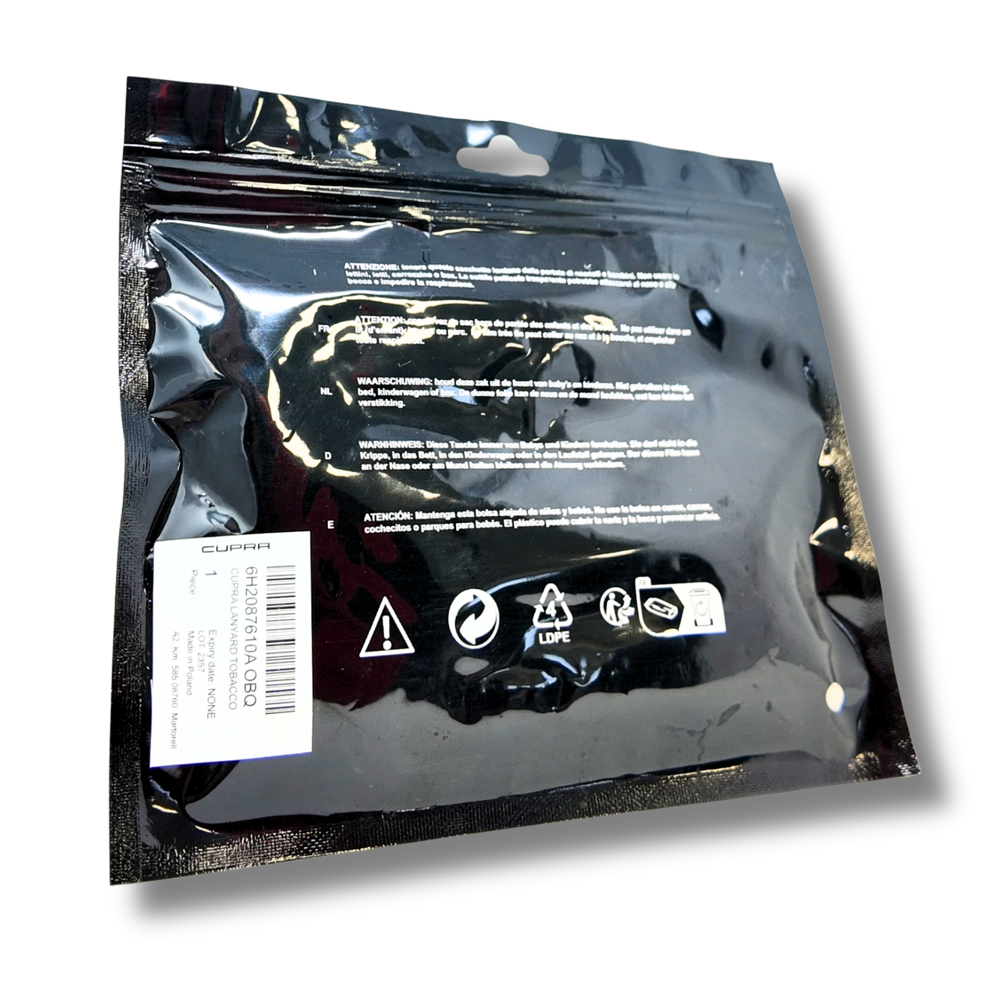 Cordón llavero CUPRA Tobacco marrón mosquetón (6H2087610AOBQ)