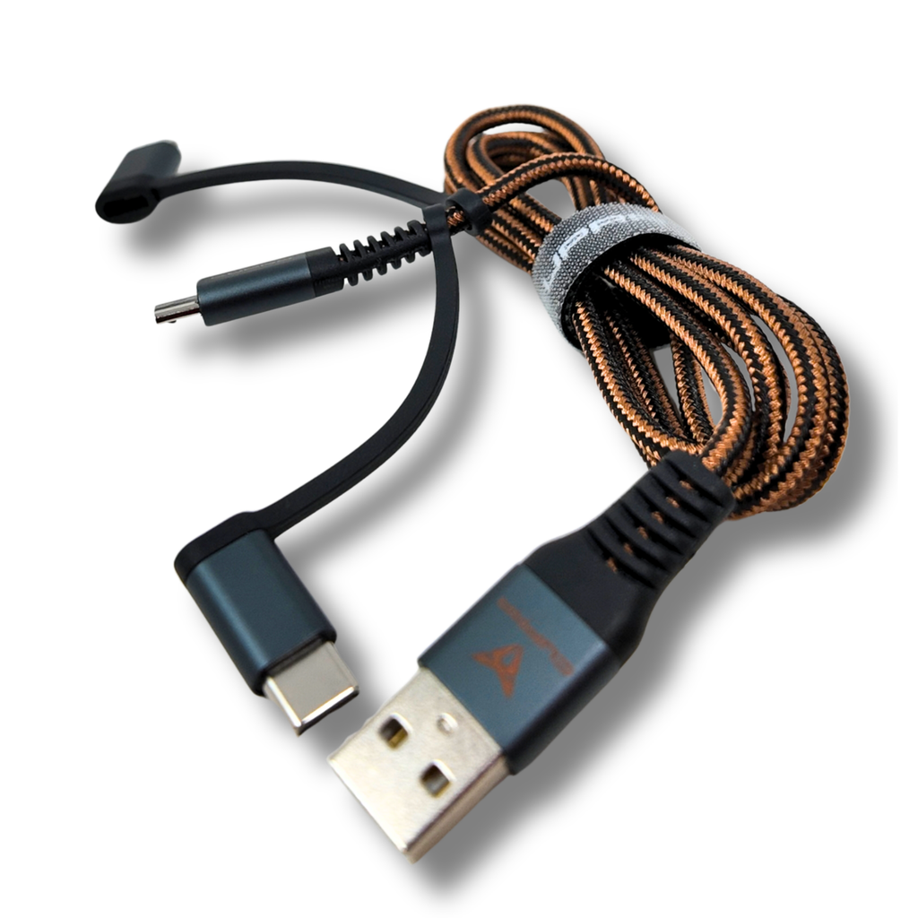 Cable carga 3 en 1 CUPRA 1m USB-C/Micro/Lightning 2.4A (000051444AR)