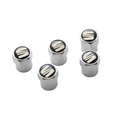 Capuchons de valve Seat | Kit de 5 en aluminium argenté, logo SEAT en résine, universel (000092782A)