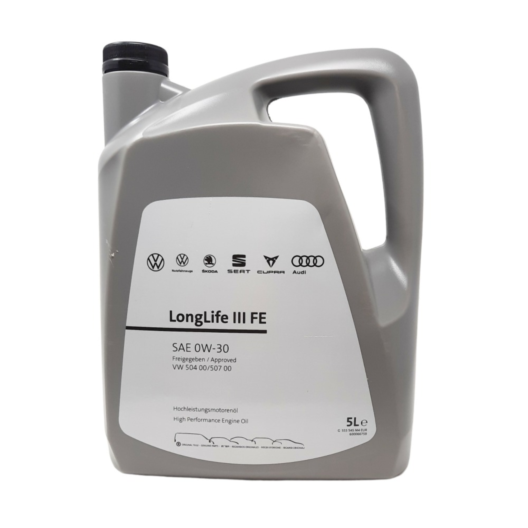 Aceite 0W30 original Grupo VAG 5L LongLife III VW 504.00/507.00 para Audi SEAT Volkswagen CUPRA Skoda