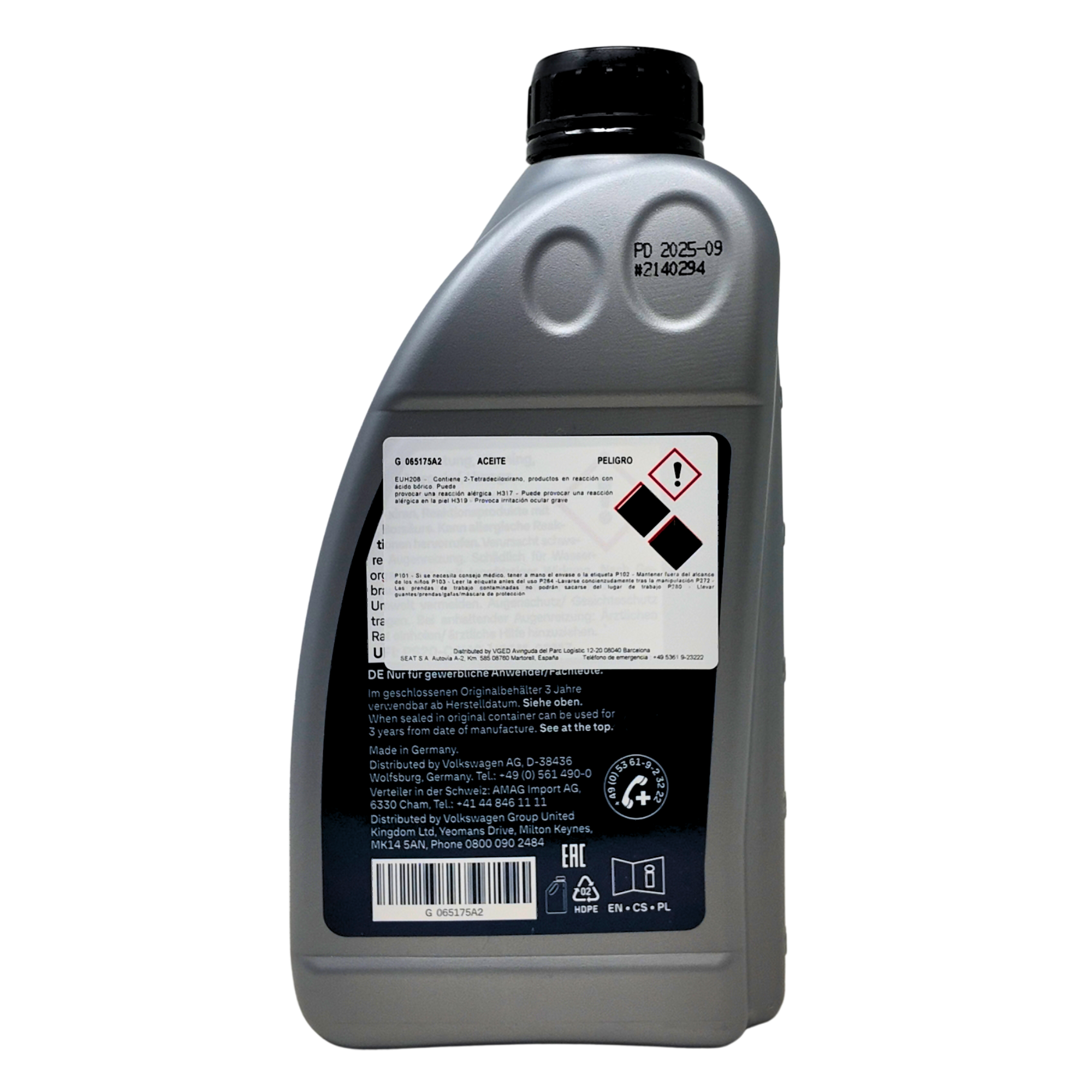Aceite Haldex original VAG G065175A2 850ml para 4MOTION