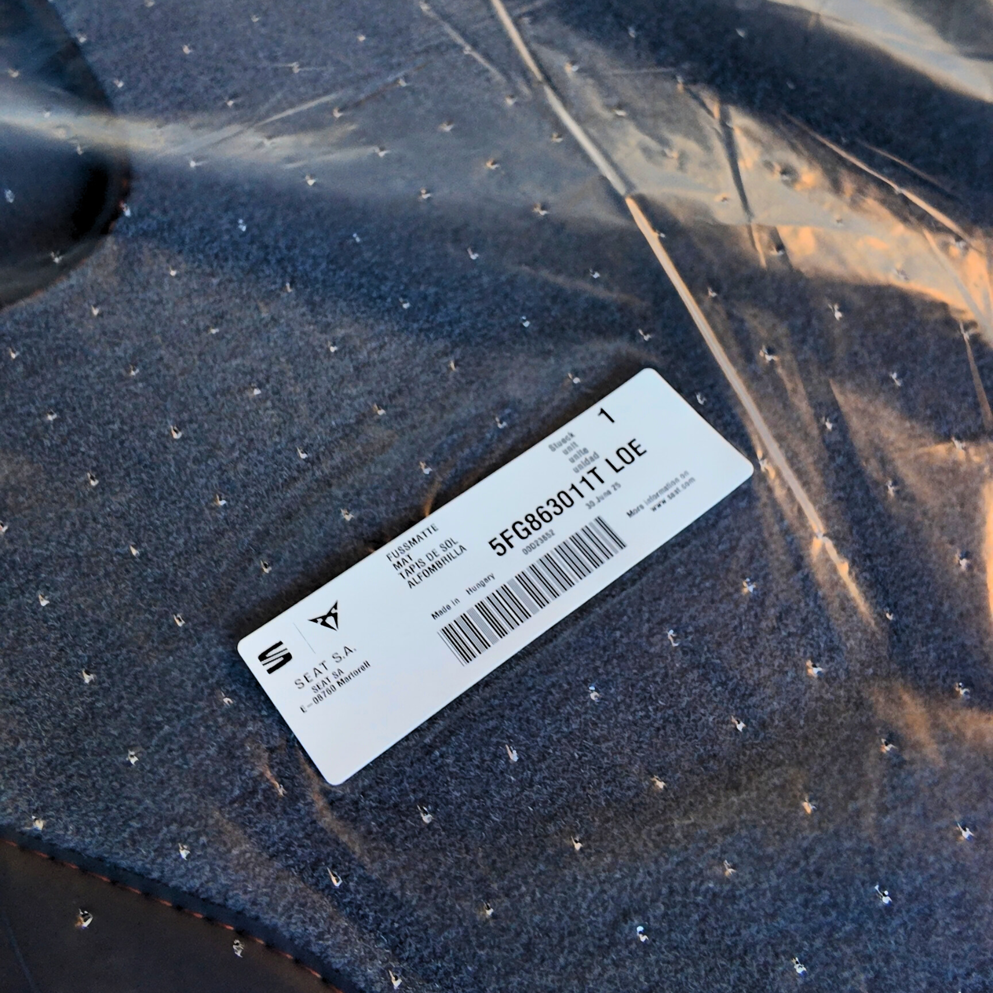 Alfombrillas gris textiles Progressive Design CUPRA León  (5FG863011TLOE)