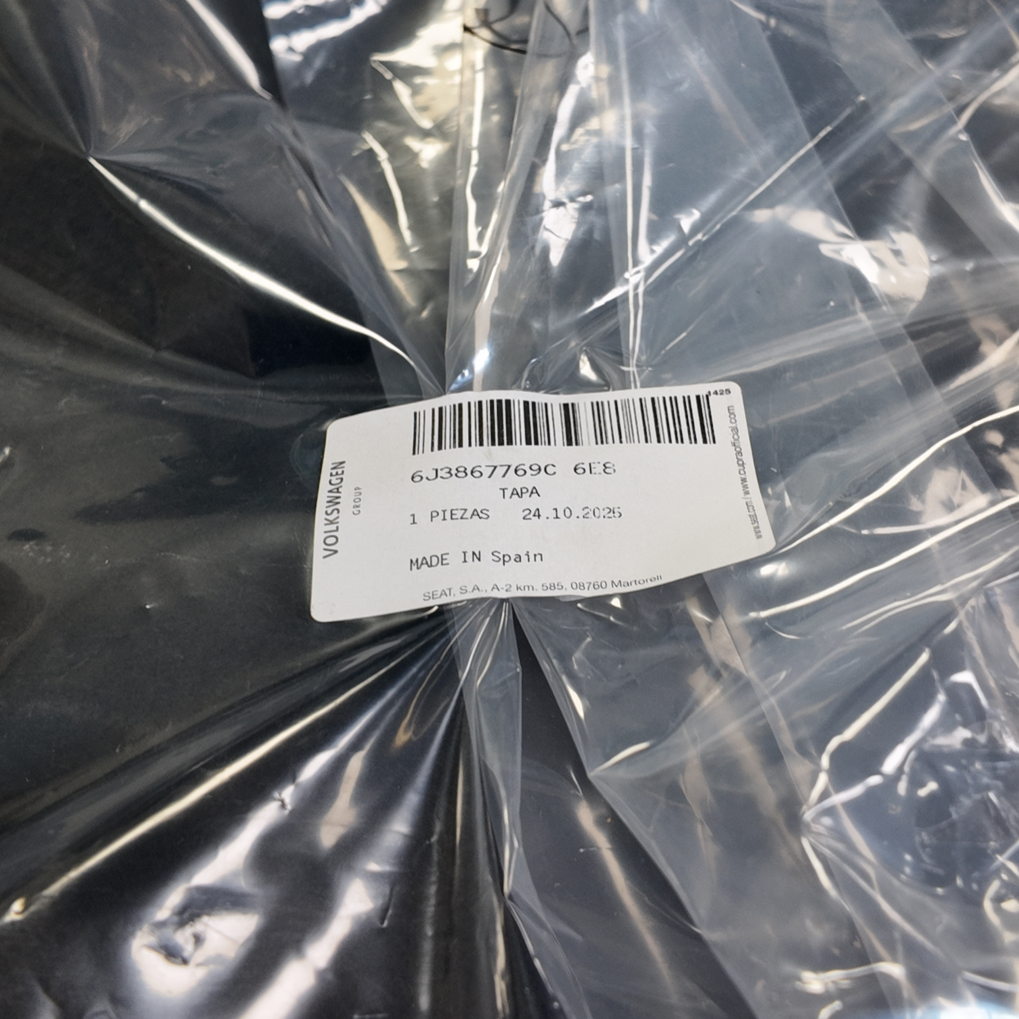 Bandeja maletero SEAT Ibiza | 6J 3 puertas 2010-2017, original (6J3867769C6E8)