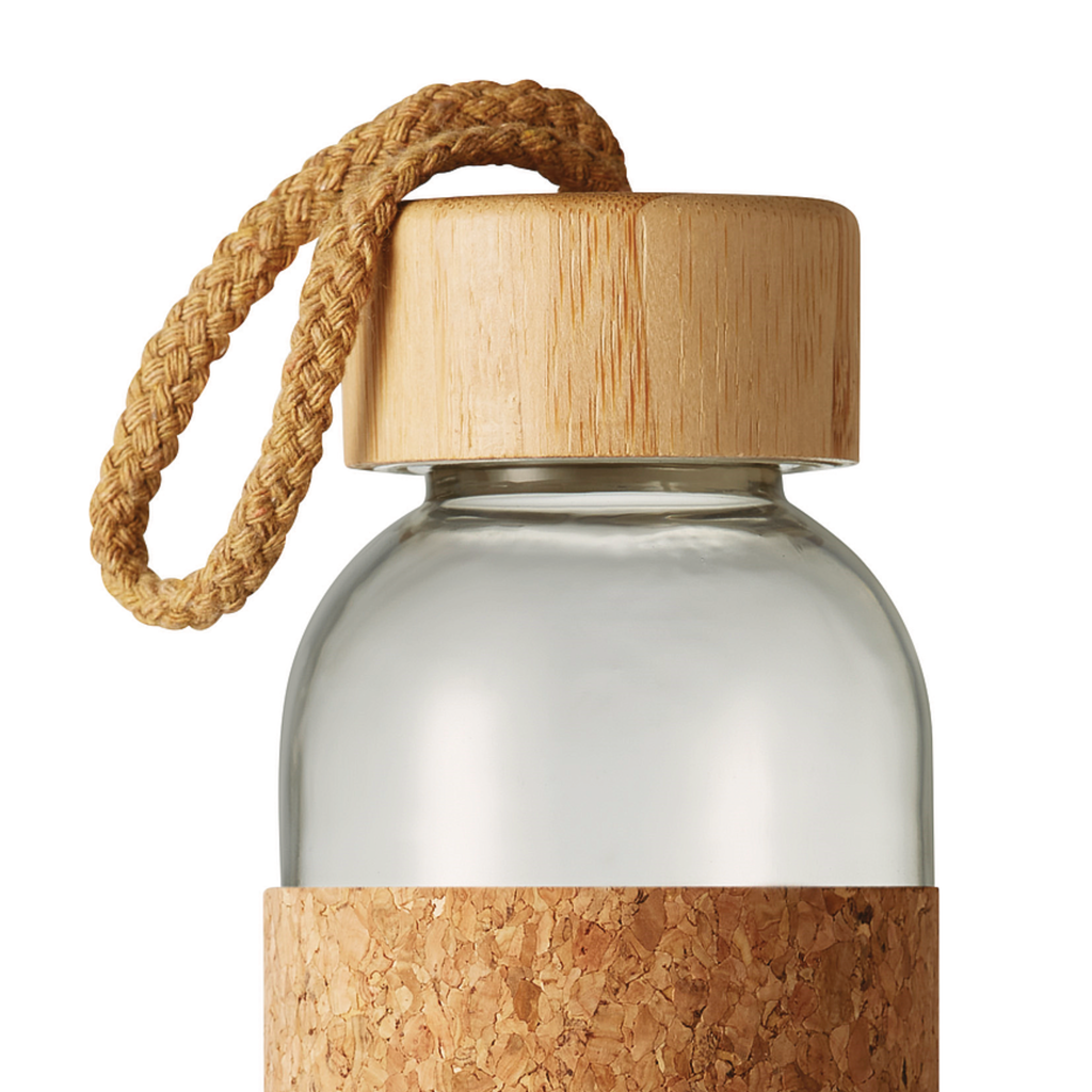 Botella cristal Seat  500 ml,bambú cuerda, ecológica grabado (6H1069601AKDI)