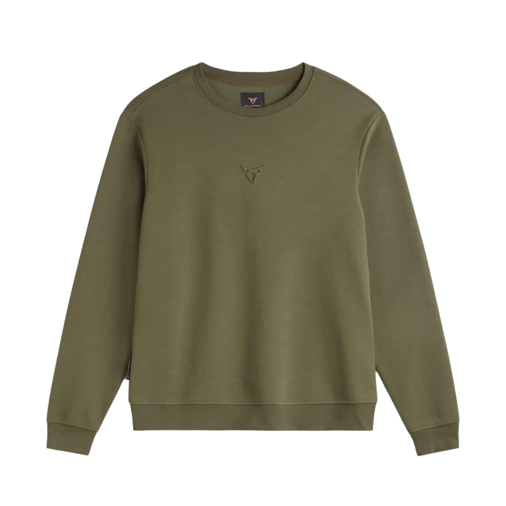 Sudadera embossed CUPRA | Unisex Verde Río, logo relieve, 85% algodón orgánico