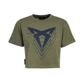 Camiseta cropped CUPRA Big Logo | Mujer Verde Río 100% algodón orgánico