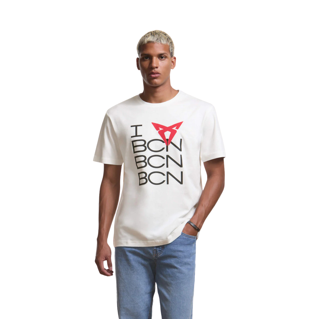 Camiseta CUPRA Love | Blanco, algodón 100%, unisex, logo frontal