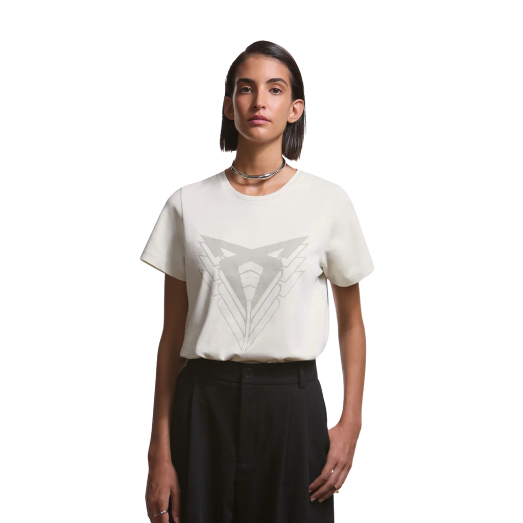 Camiseta Big Logo slim fit CUPRA | Beige Taiga 100% algodón orgánico unisex