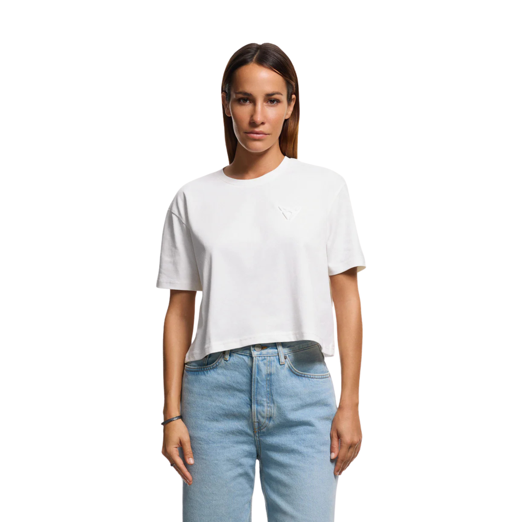 Camiseta embossed cropped CUPRA | Mujer Blanco 100% algodón orgánico