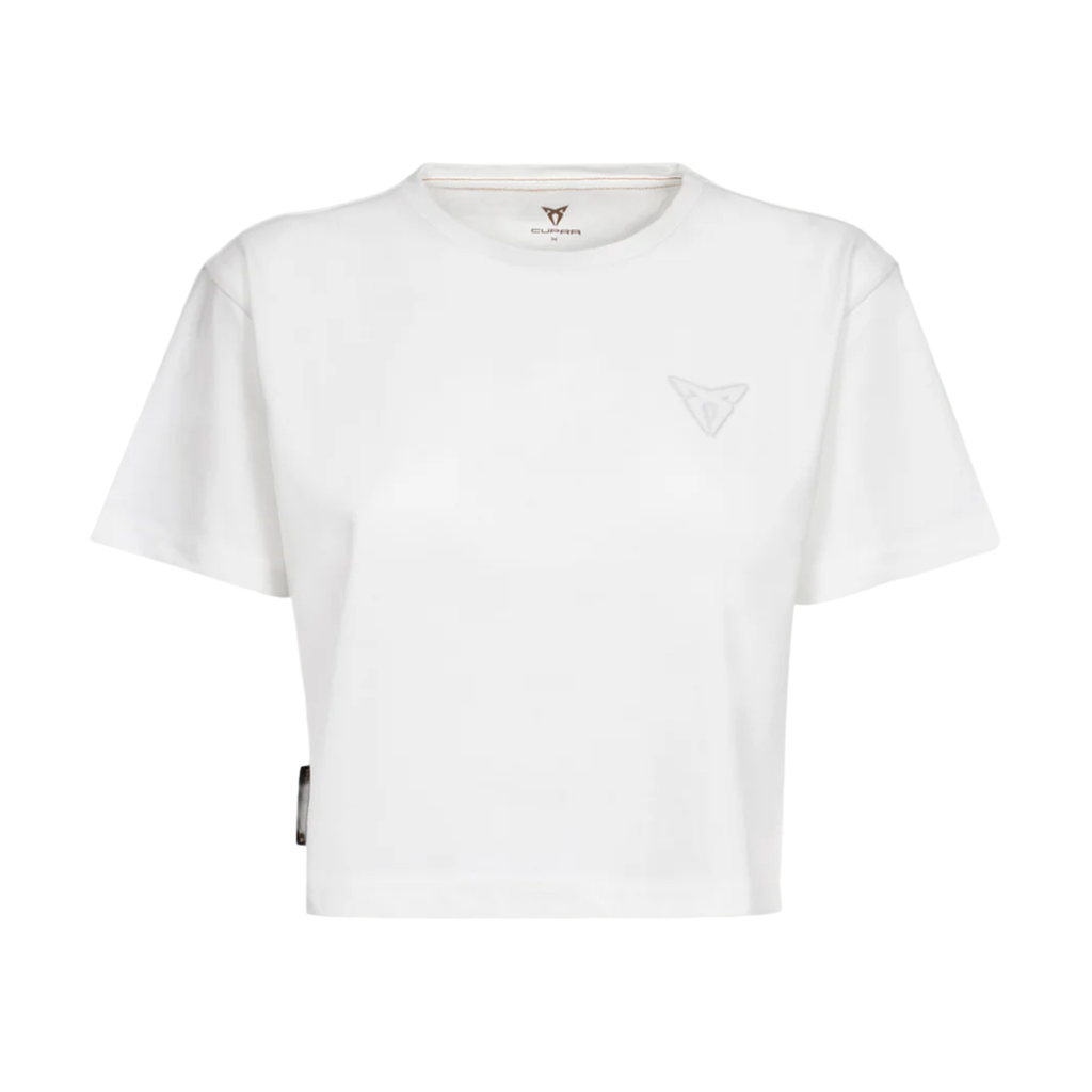 Camiseta embossed cropped CUPRA | Mujer Blanco 100% algodón orgánico