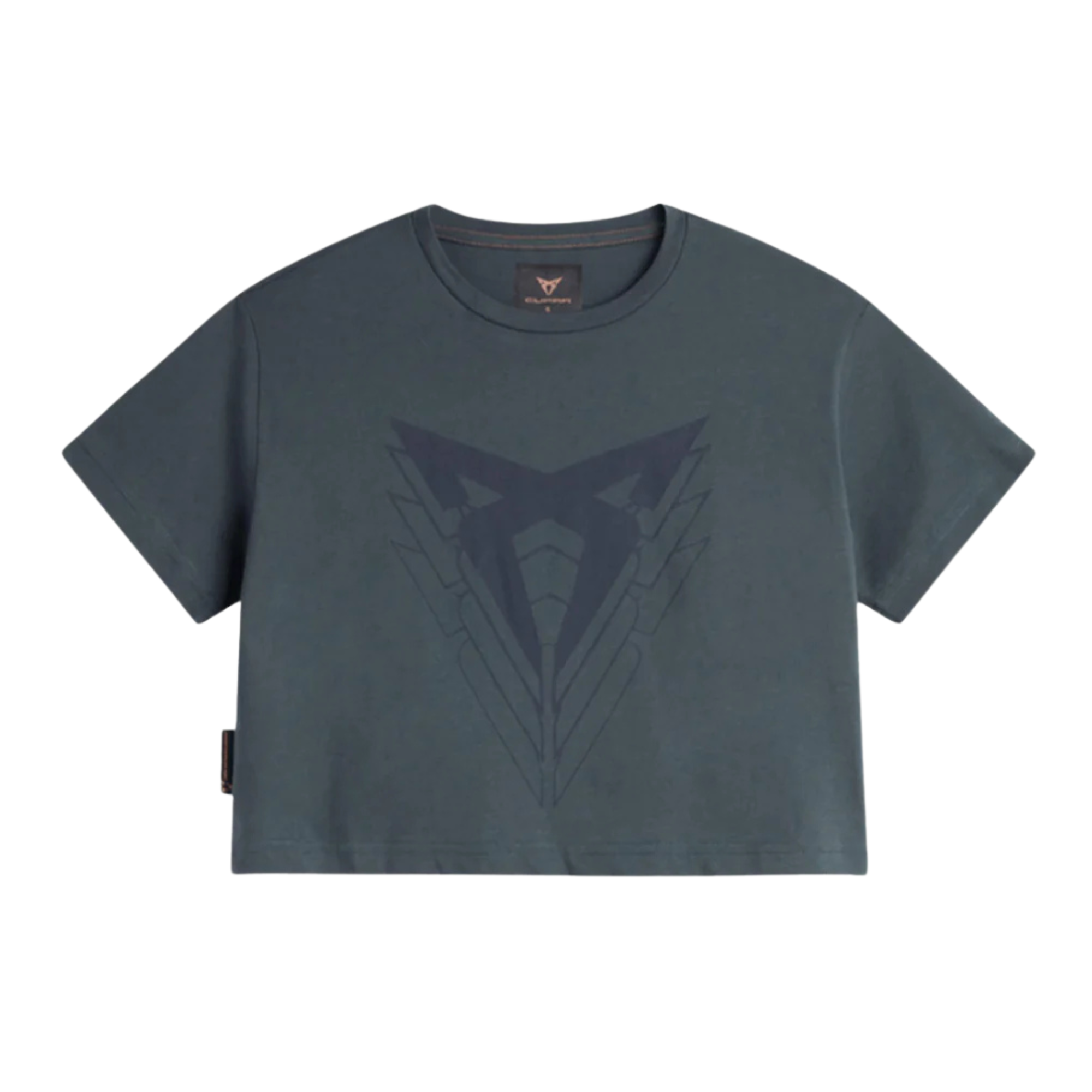 Camiseta cropped CUPRA Big Logo | Mujer Gris Enceladus 100% algodón orgánico