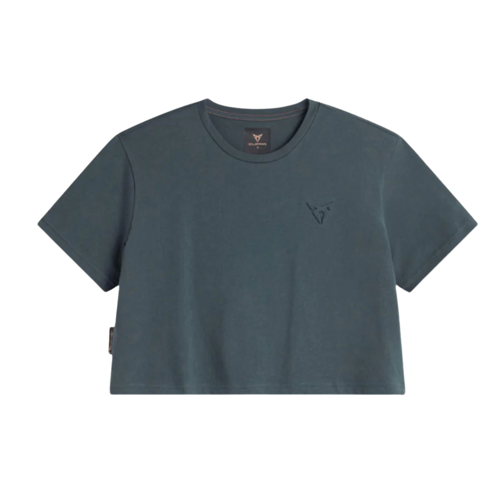 Camiseta embossed cropped CUPRA | Mujer Gris Enceladus 100% algodón orgánico