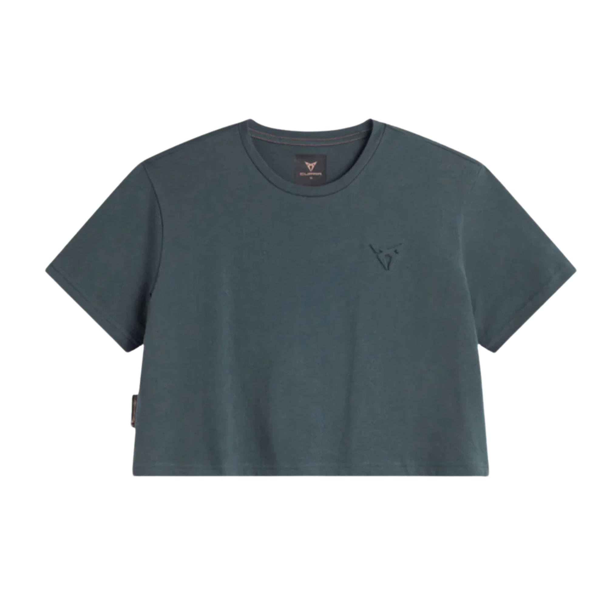 Camiseta embossed cropped CUPRA | Mujer Gris Enceladus 100% algodón orgánico