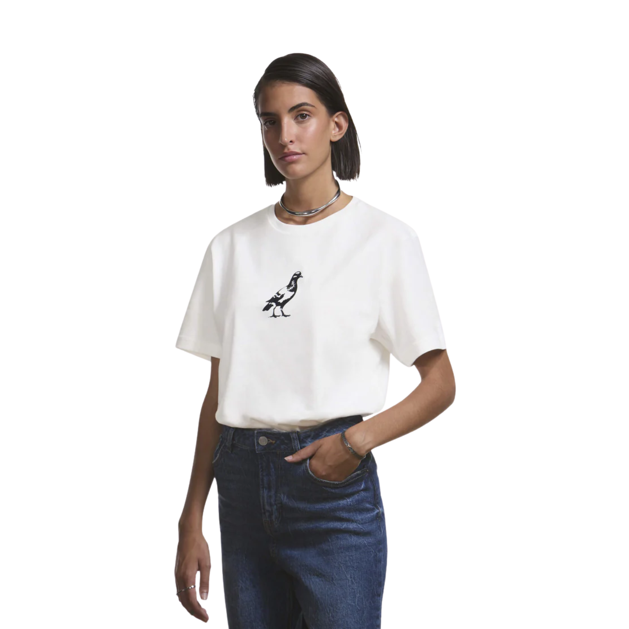 Camiseta front bird CUPRA | Blanca, unisex, 100% algodón orgánico
