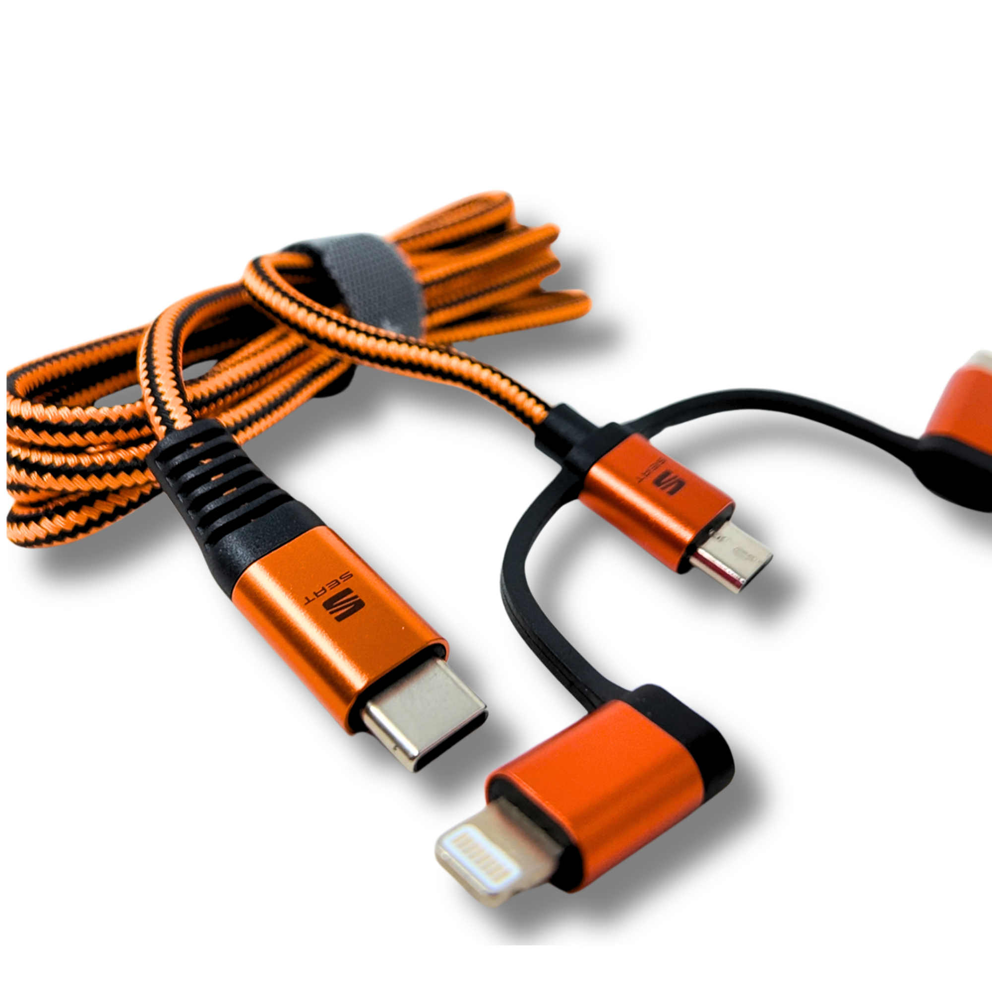 Cable 3 en 1 SEAT 1m USB-C/Micro/Lightning 2.4A (000051444AQ)