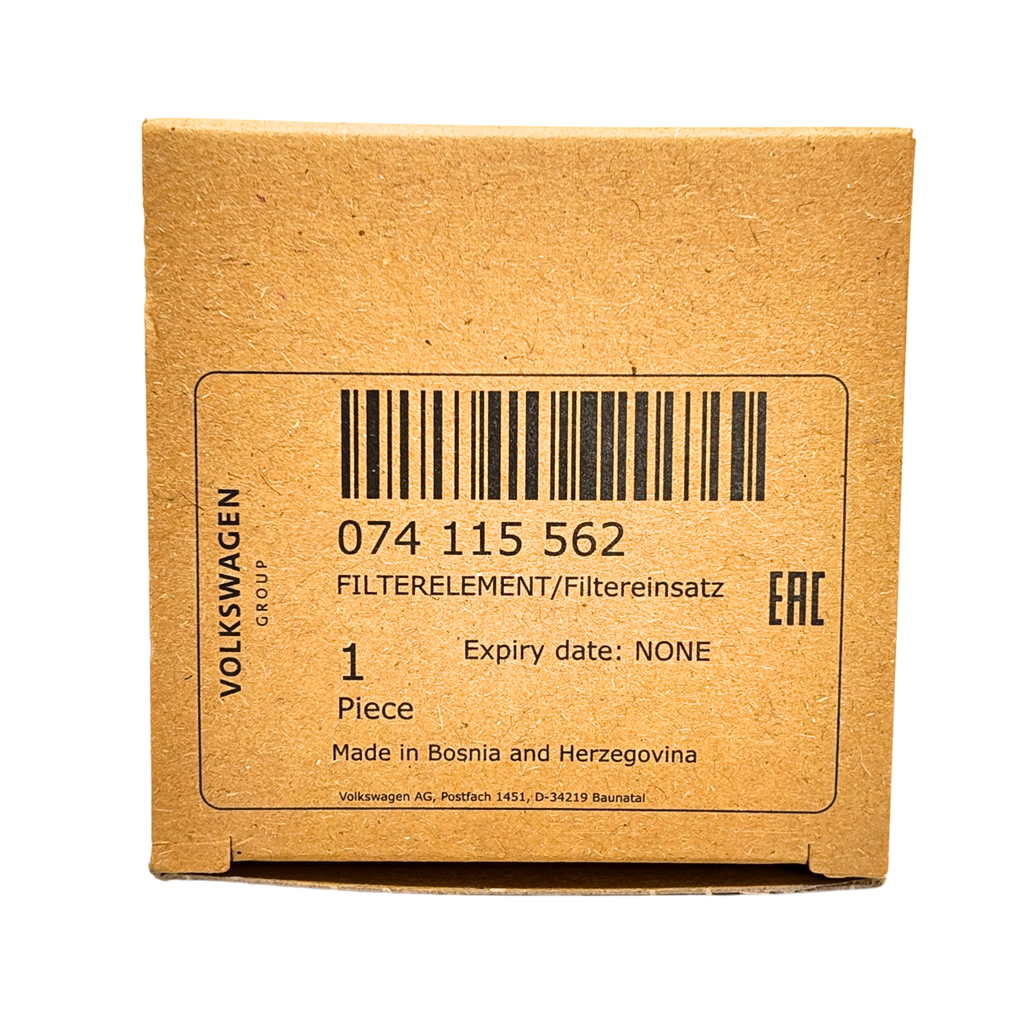 Filtro de aceite original VAG | Cartucho 65×153 mm, original (074115562)