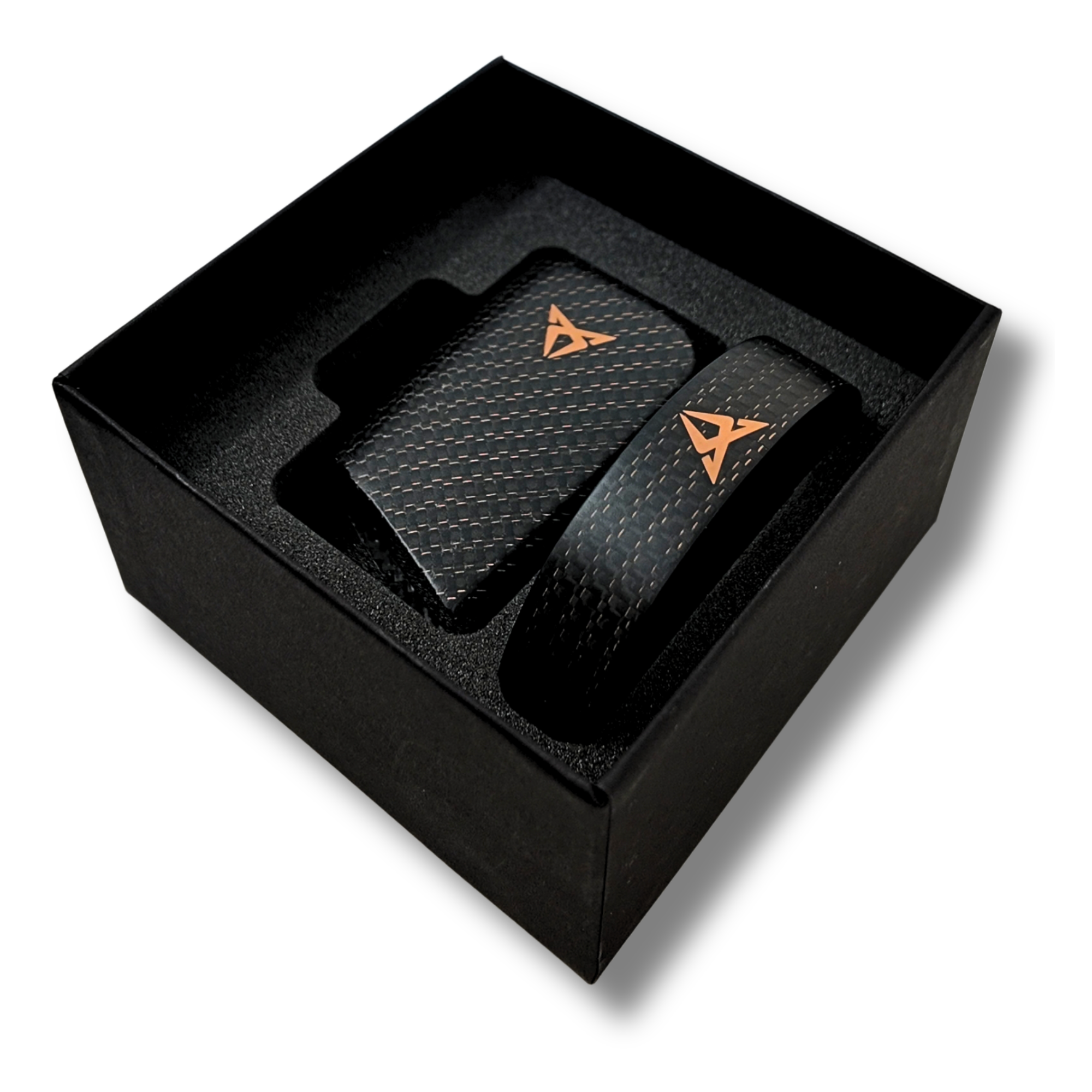 Pulsera+cubrellaves carbono CUPRA | Fibra real, logo cobre (5FF087013K)