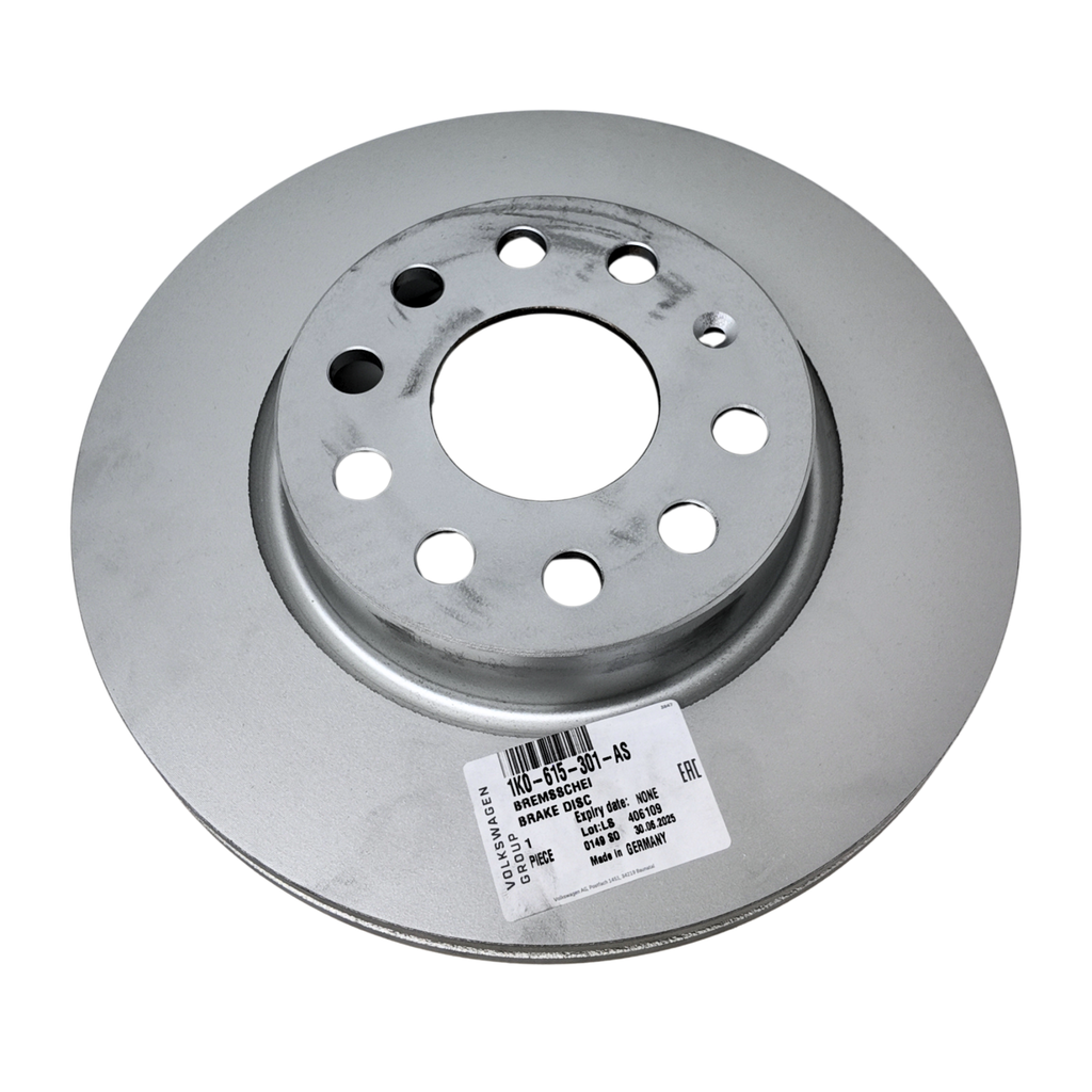 Disco de freno original VAG | Ventilado, eje delantero, alta calidad OEM (1K0615301AS)