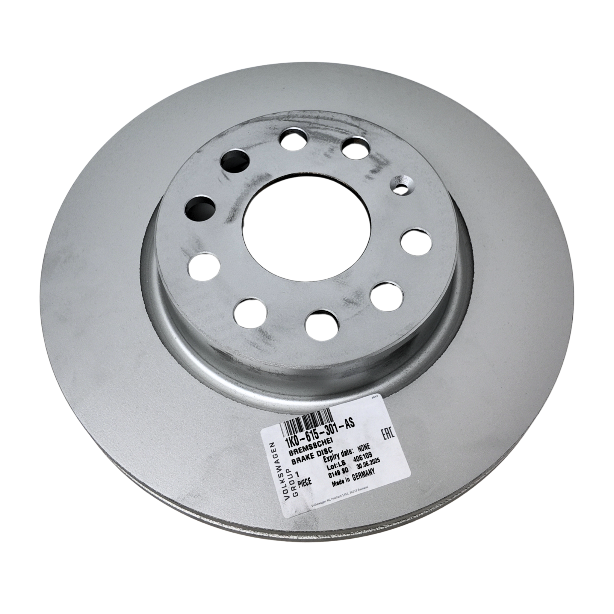 Disco de freno original VAG | Ventilado, eje delantero, alta calidad OEM (1K0615301AS)