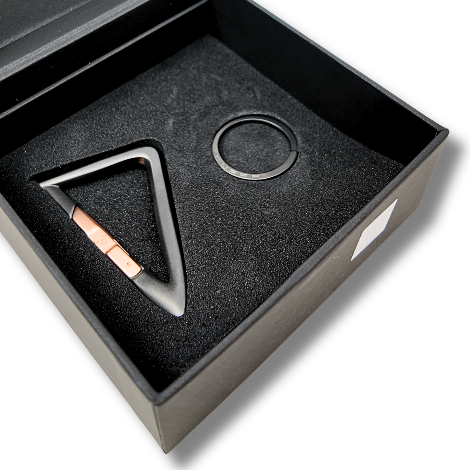 Estuche llavero triangular mate CUPRA | Caja presentación oficial MAMÍ (6H1050850N)