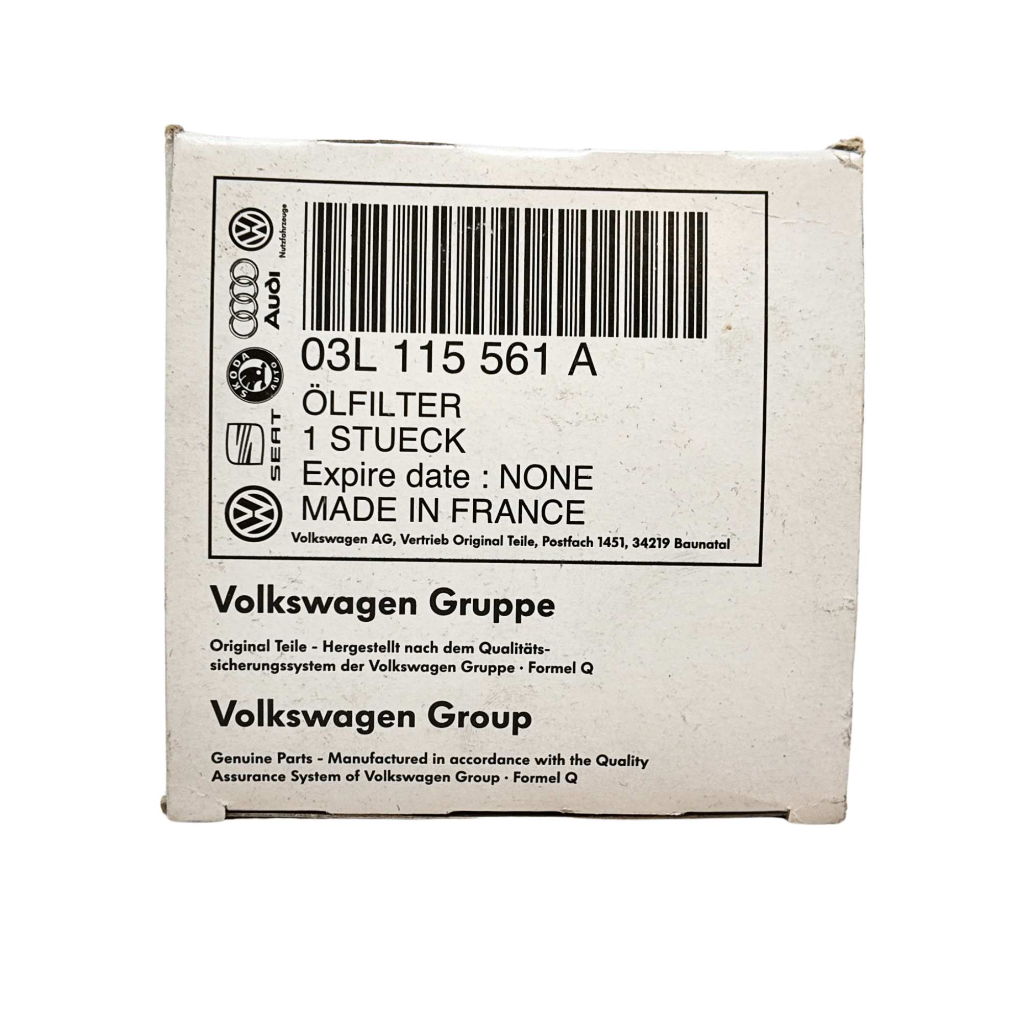 Filtro de aceite original Grupo VAG | 77,5 mm diámetro, 85 mm altura, M20x1,5 (03L115561A)
