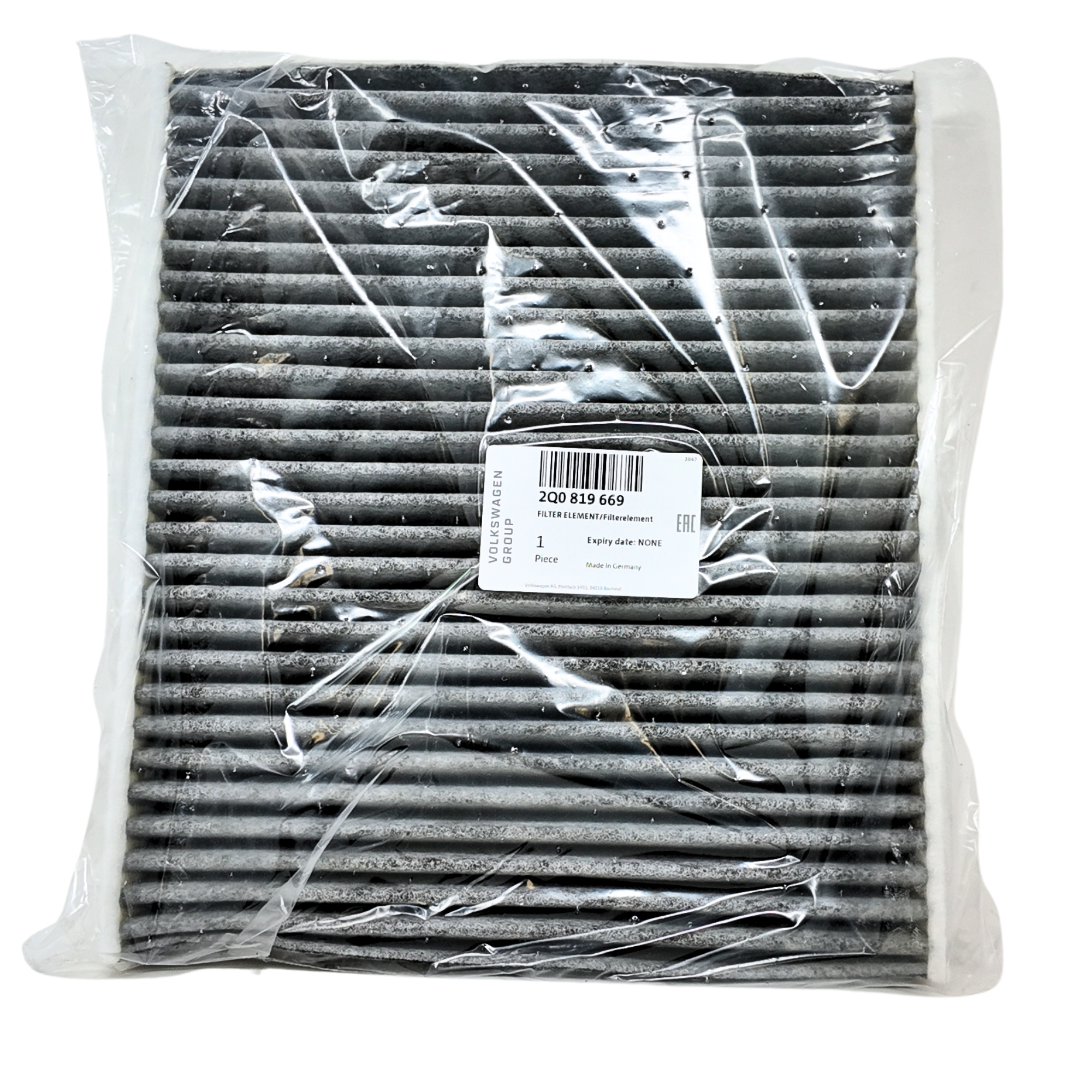 Filtro de aire original GRUPO VAG | Para motores 1.5 TFSI, 1.0 TFSI, 1.0 MPI y 1.6 TDI (2Q0819669)