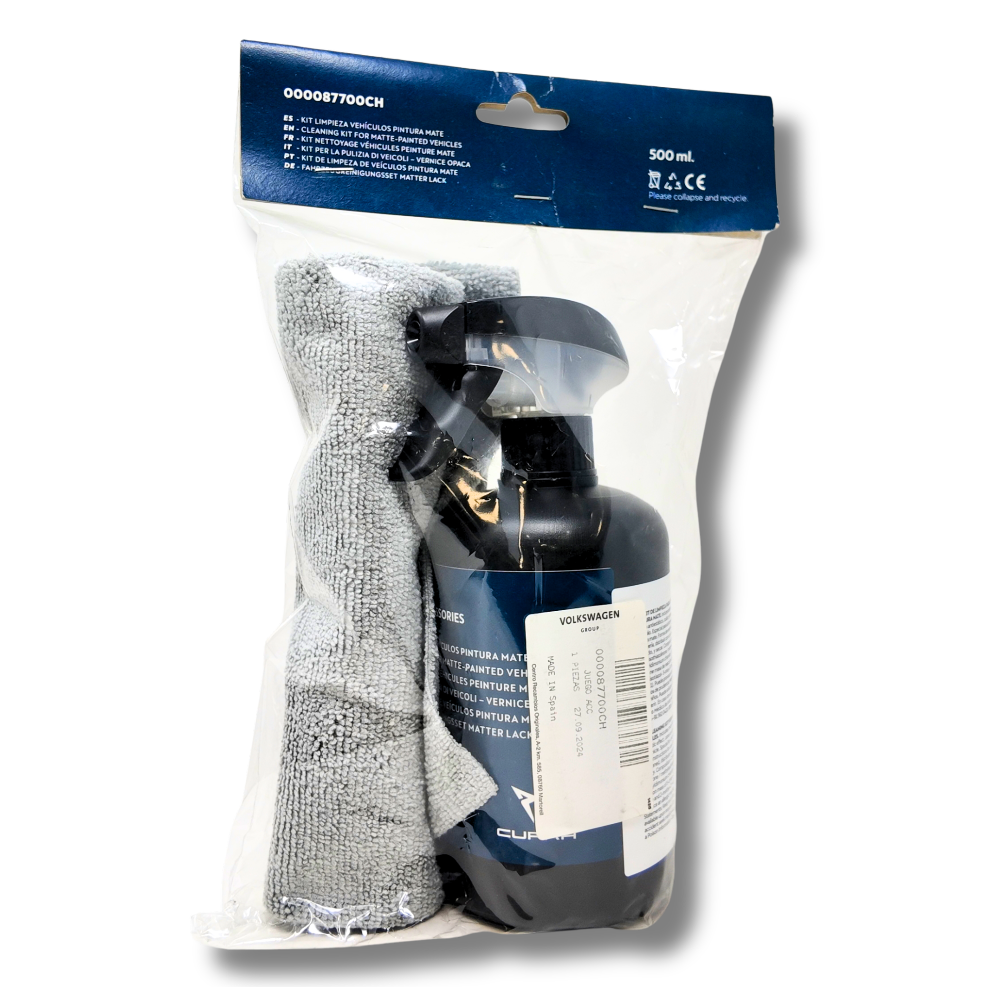 Kit limpieza pintura mate CUPRA spray + microfibra (000087700CH)