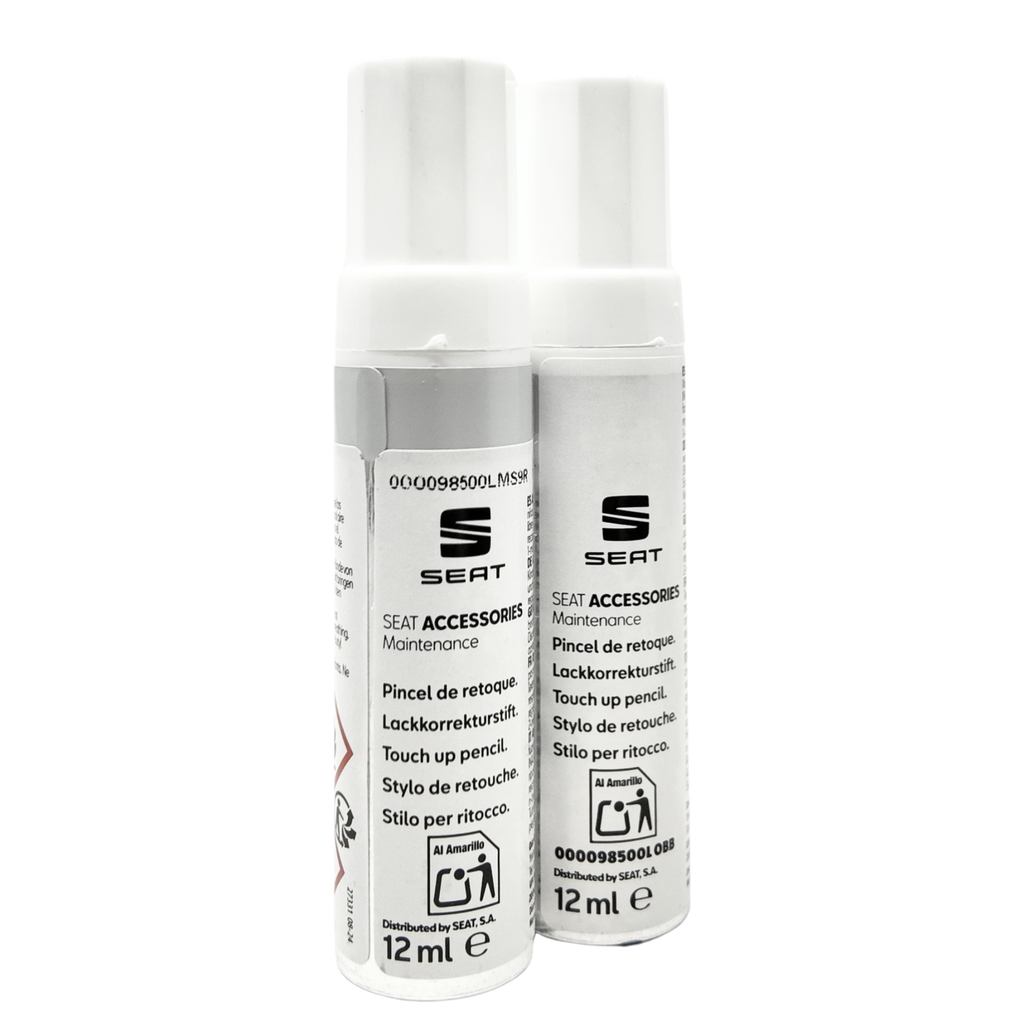 Lápiz retoque bicapa Seat | Nevada White, kit color + barniz original (000098500LMS9R)