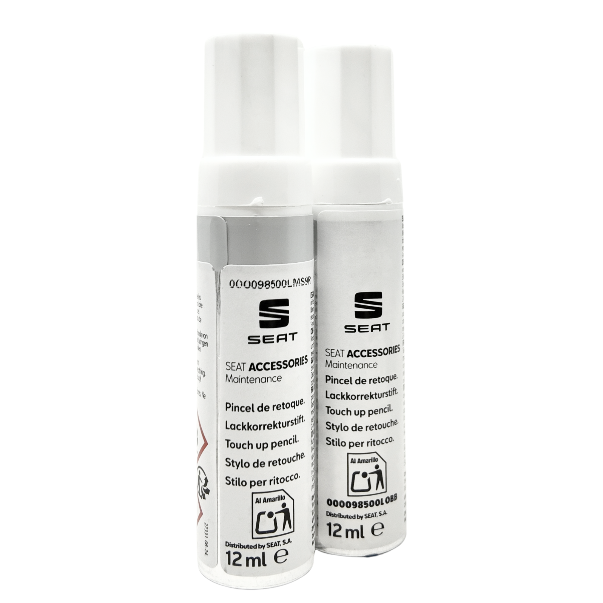 Lápiz retoque bicapa Seat | Nevada White, kit color + barniz original (000098500LMS9R)