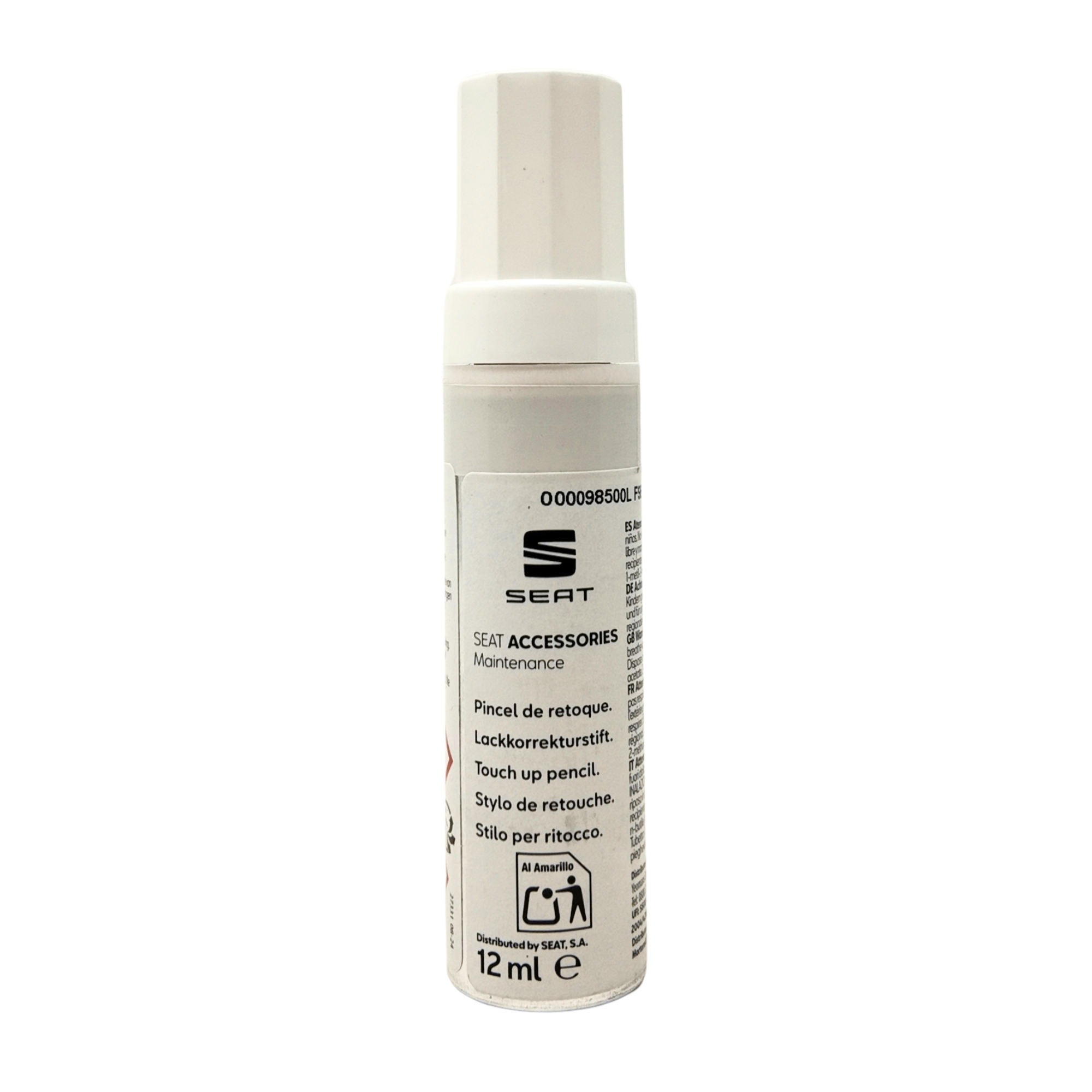 Lápiz oficial SEAT F9E blanco metalizado ref. 000098500F9E 12ml