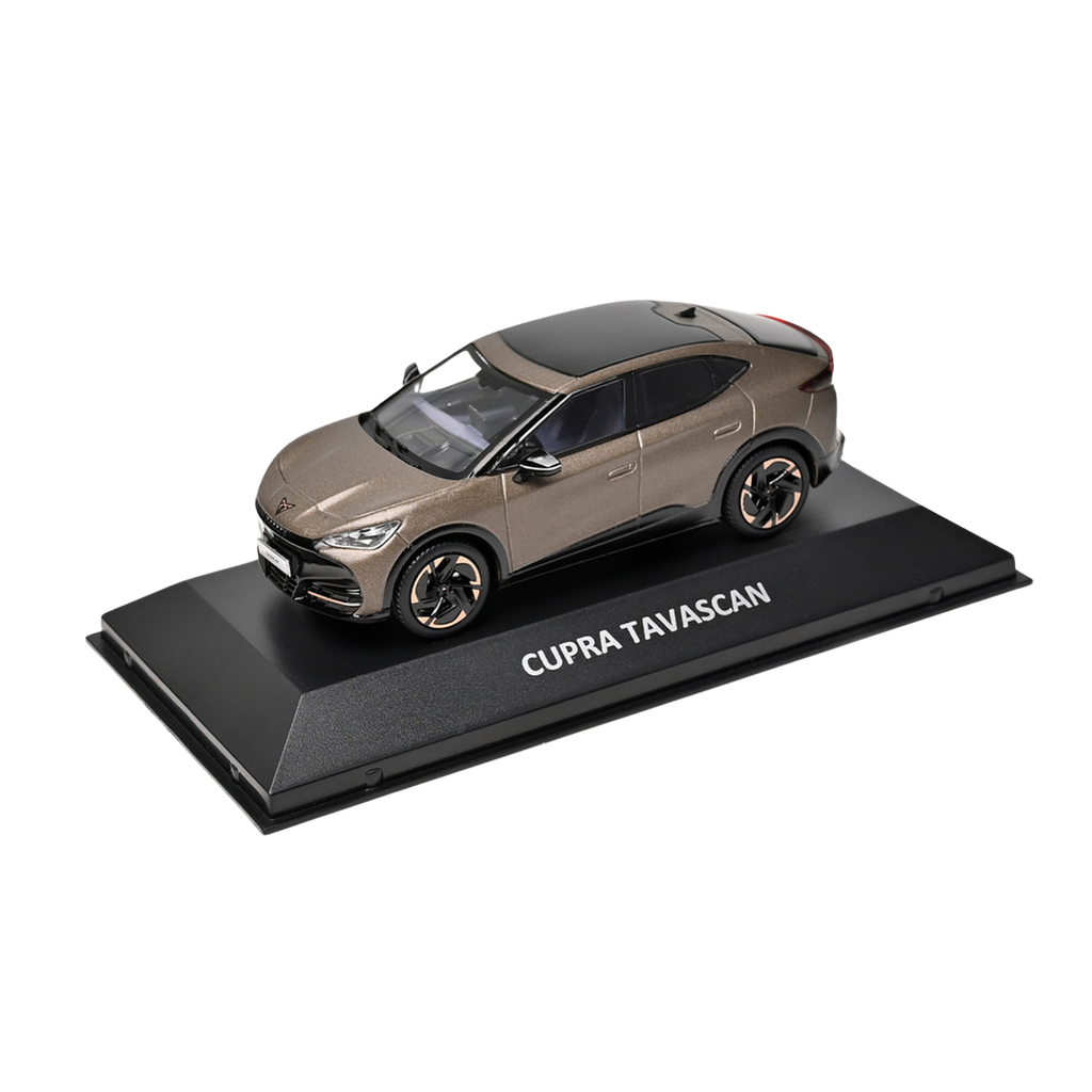 Miniatura CUPRA Tavascan 1:43 original en color bronce (ref. 5FL099300A).