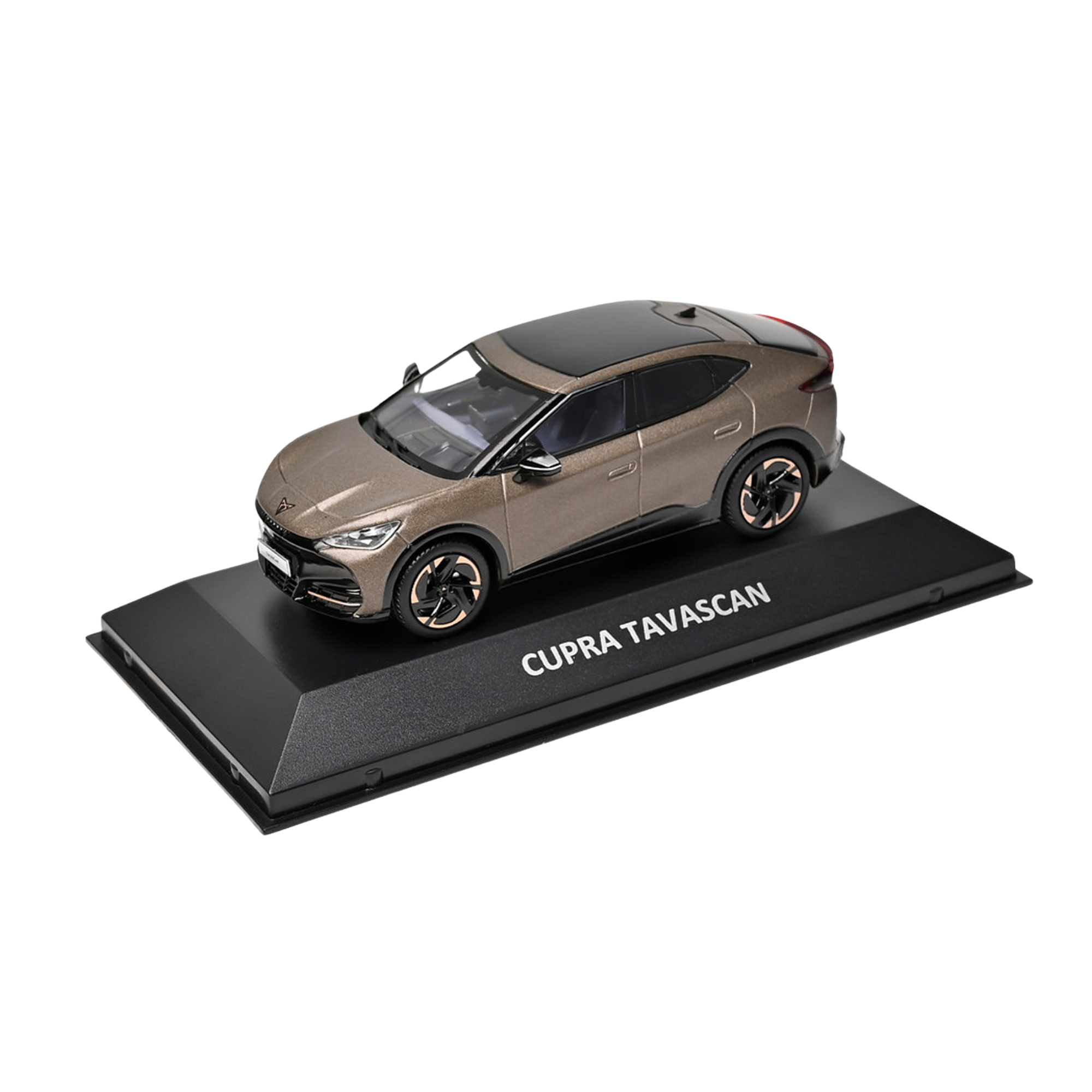Miniatura CUPRA Tavascan 1:43 original en color bronce (ref. 5FL099300A).