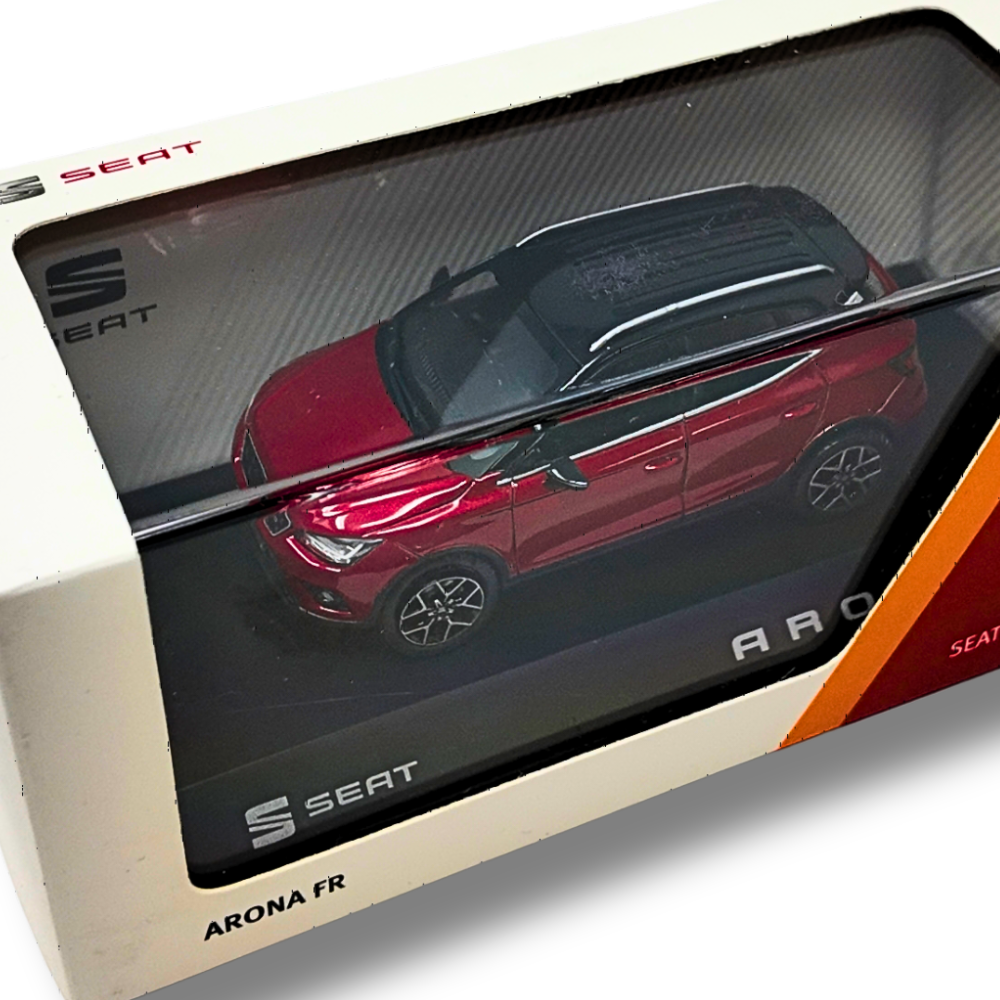 Miniatura SEAT Arona FR | Rojo Desire, escala 1:43, metal, 165x73x70 mm (6H1099300HBQ)