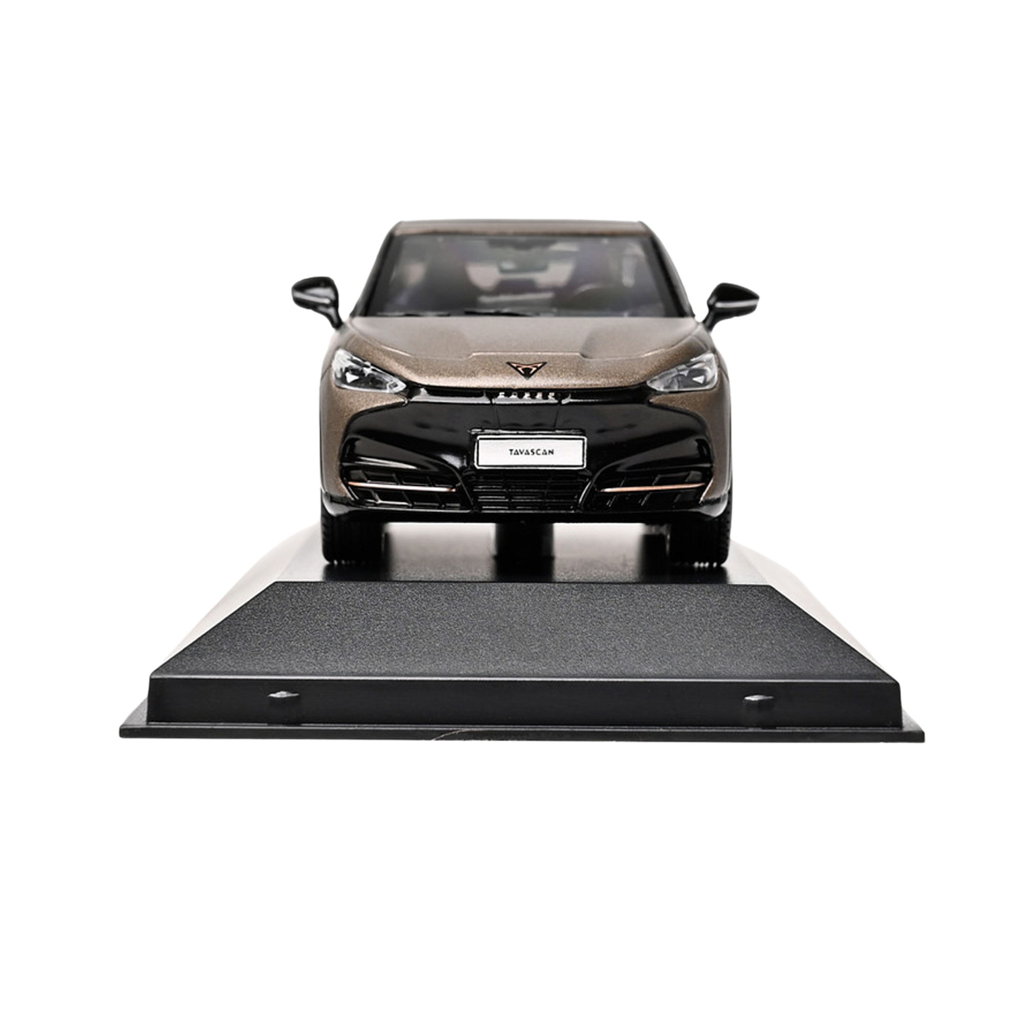 Miniatura de colección CUPRA Tavascan 1:43 bronce para vitrina o escritorio.