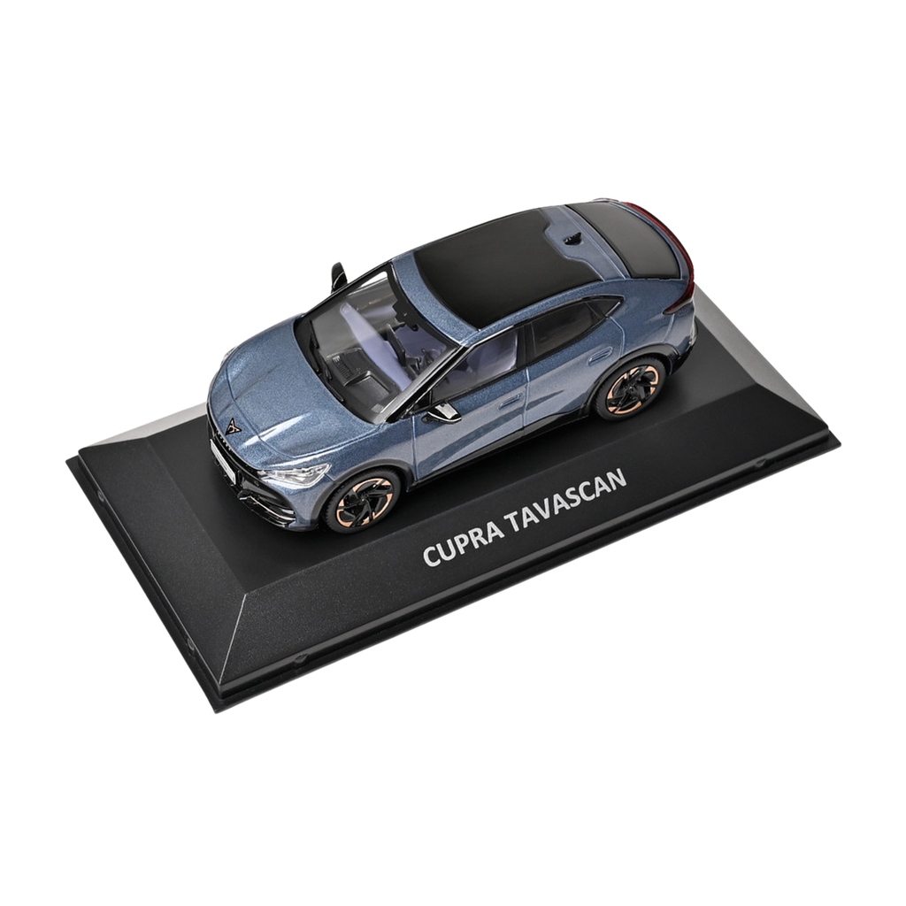 Miniatura oficial CUPRA Tavascan con acabados premium (escala 1:43).