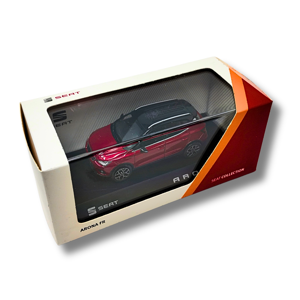 Miniatura SEAT Arona FR | Rojo Desire, escala 1:43, metal, 165x73x70 mm (6H1099300HBQ)
