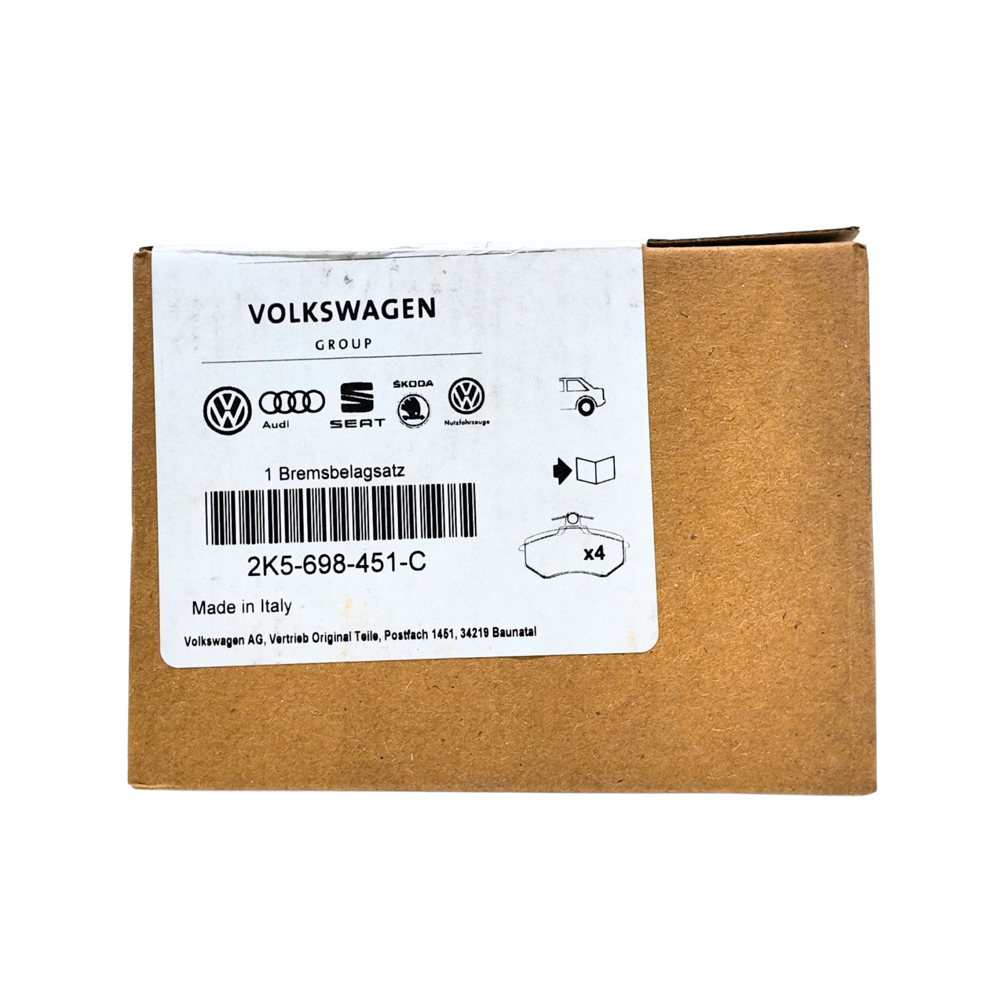 Pastillas de freno traseras Grupo VAG | Juego 4, compatibles 232x9 / 239x9 mm (2K5698451C)