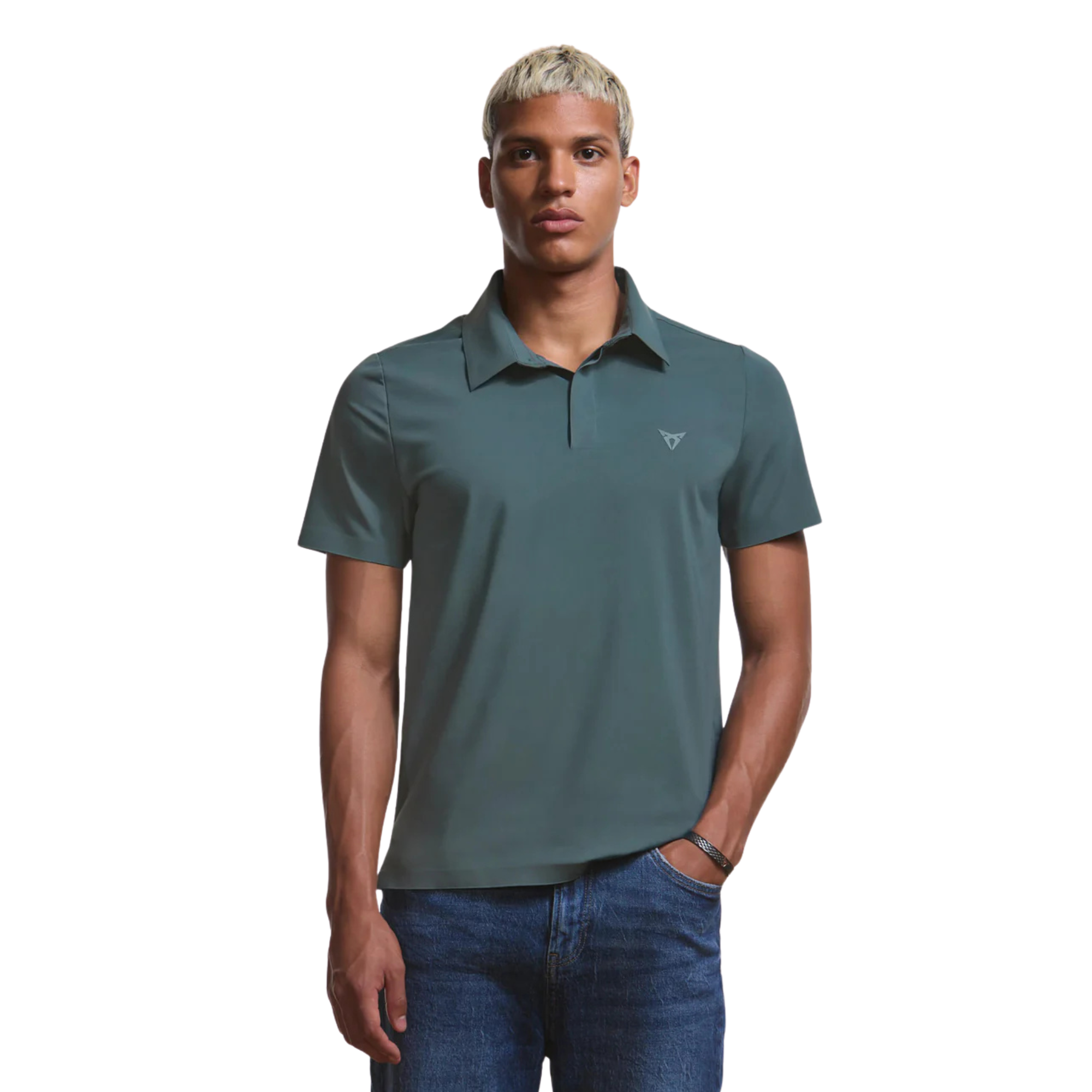 Polo técnico CUPRA | Hombre gris Enceladus manga corta