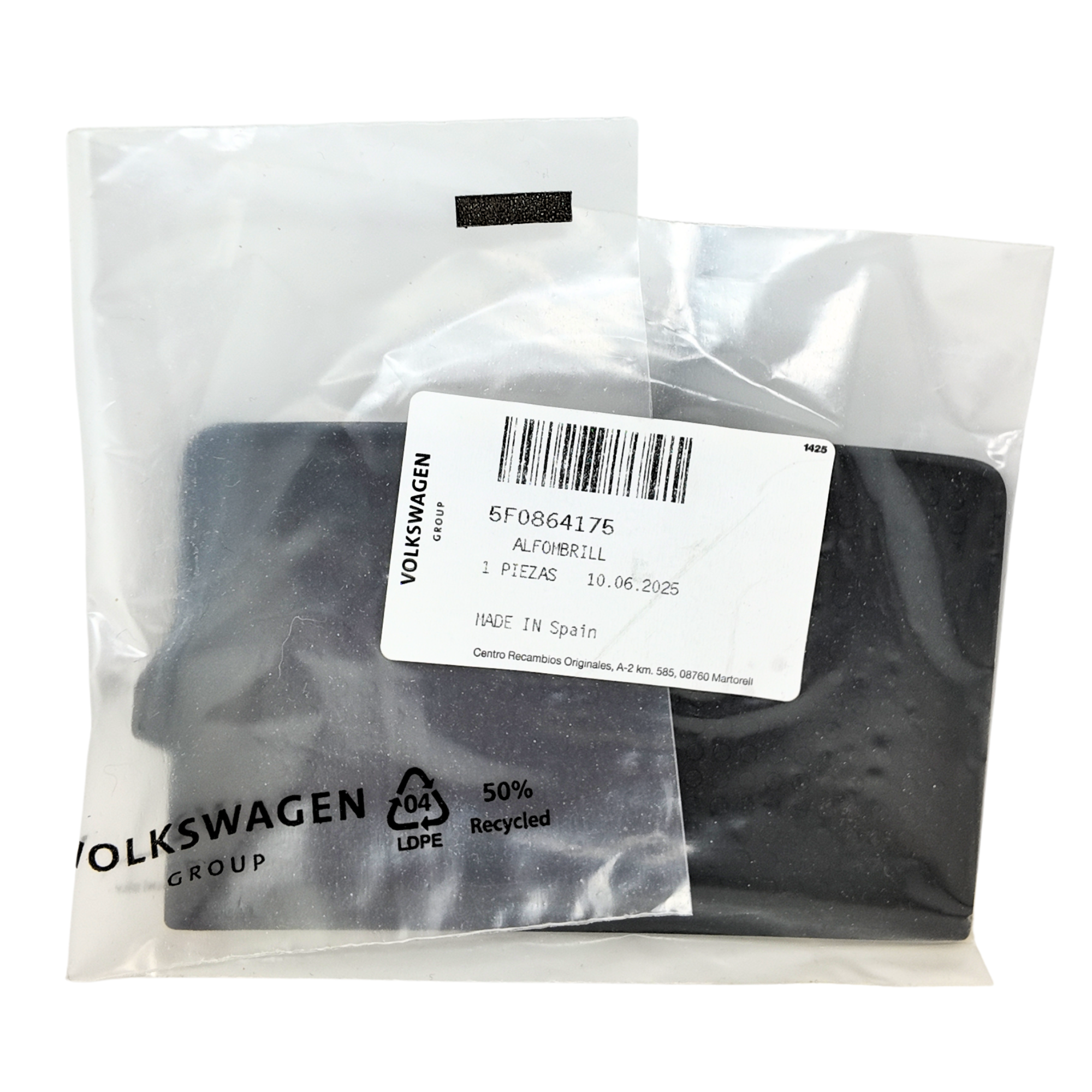 Alfombrilla goma portaobjetos | Original Grupo VAG/SEAT, antideslizante (5F0864175)