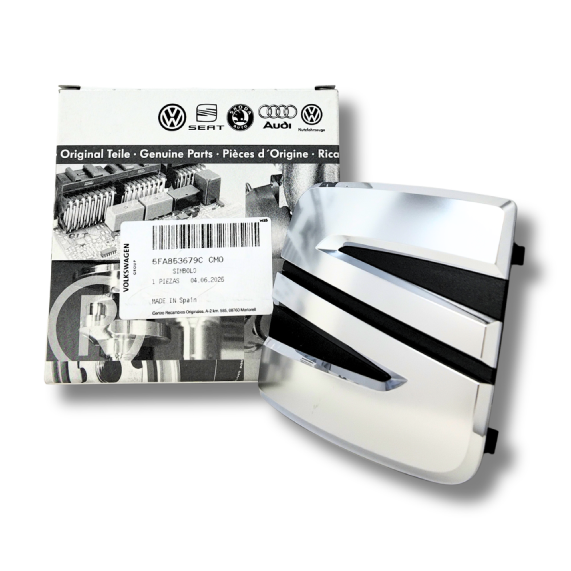 Símbolo delantero SEAT aluminio Arona León IV Ateca ref. 5FA853679CCMO OEM