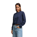 Sudadera cropped CUPRA | Mujer Azul Moonslate logo embossed, algodón orgánico 85%