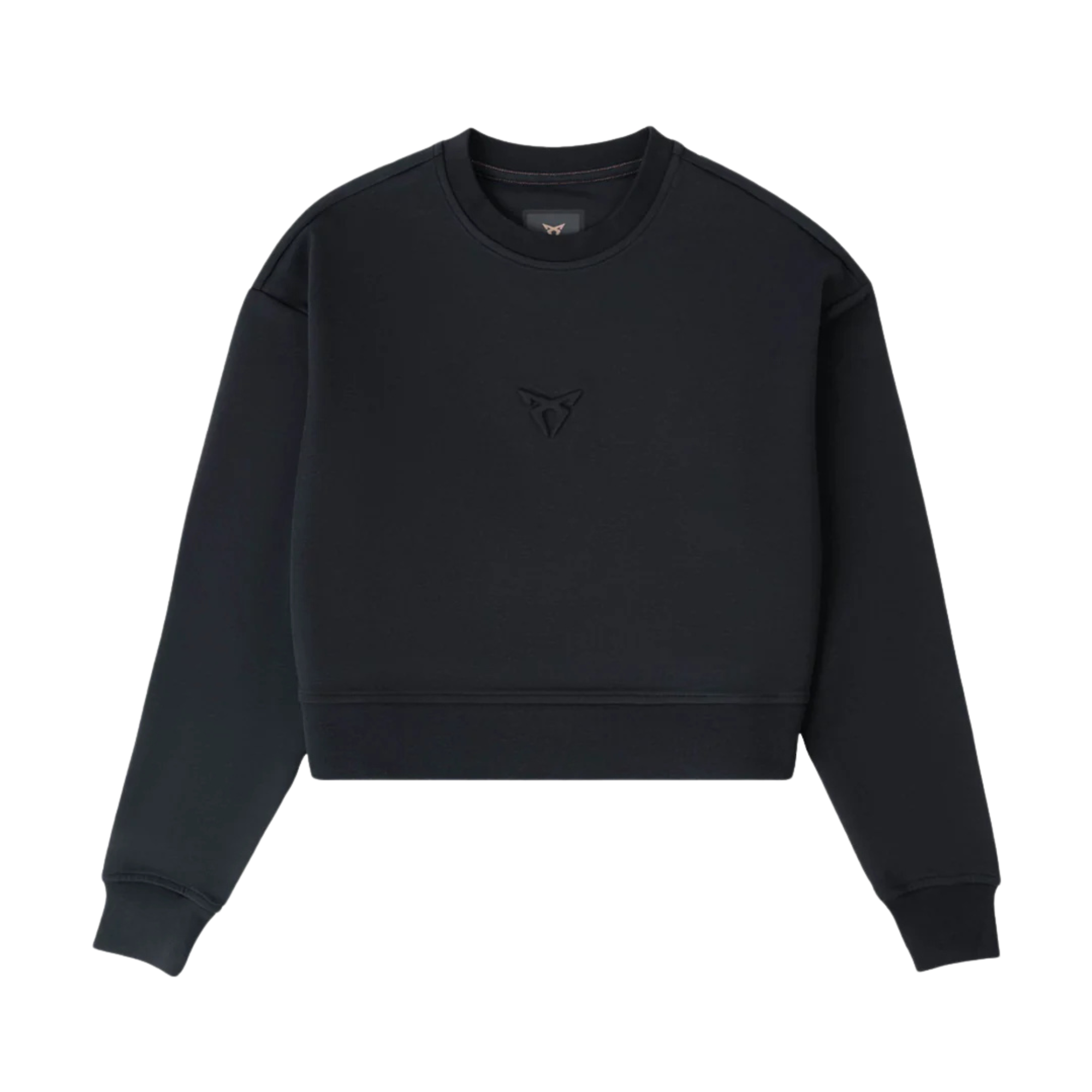 Sudadera cropped CUPRA | Mujer Negro logo embossed, algodón orgánico 85%