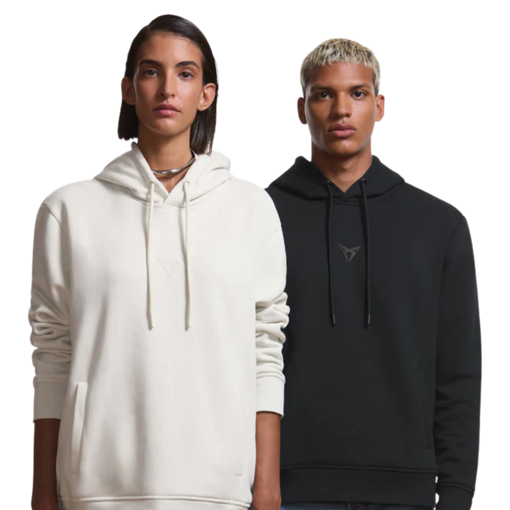 Sudadera con capucha CUPRA unisex negra | Hoodie algodón orgánico tallas XS-XXL