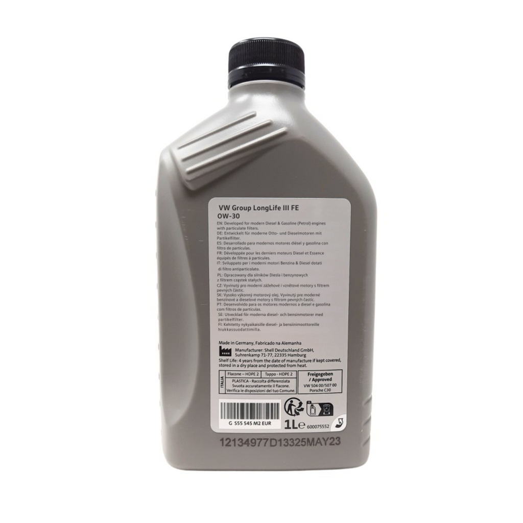 Aceite motor 0W30 Volkswagen 1L | VW 504.00/507.00 Long Life (GS55545M2EUR)