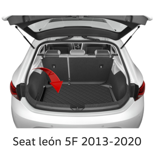 Bandeja protectora maletero SEAT León 5F | Goma flexible 2013-2020 (5F0061205F)