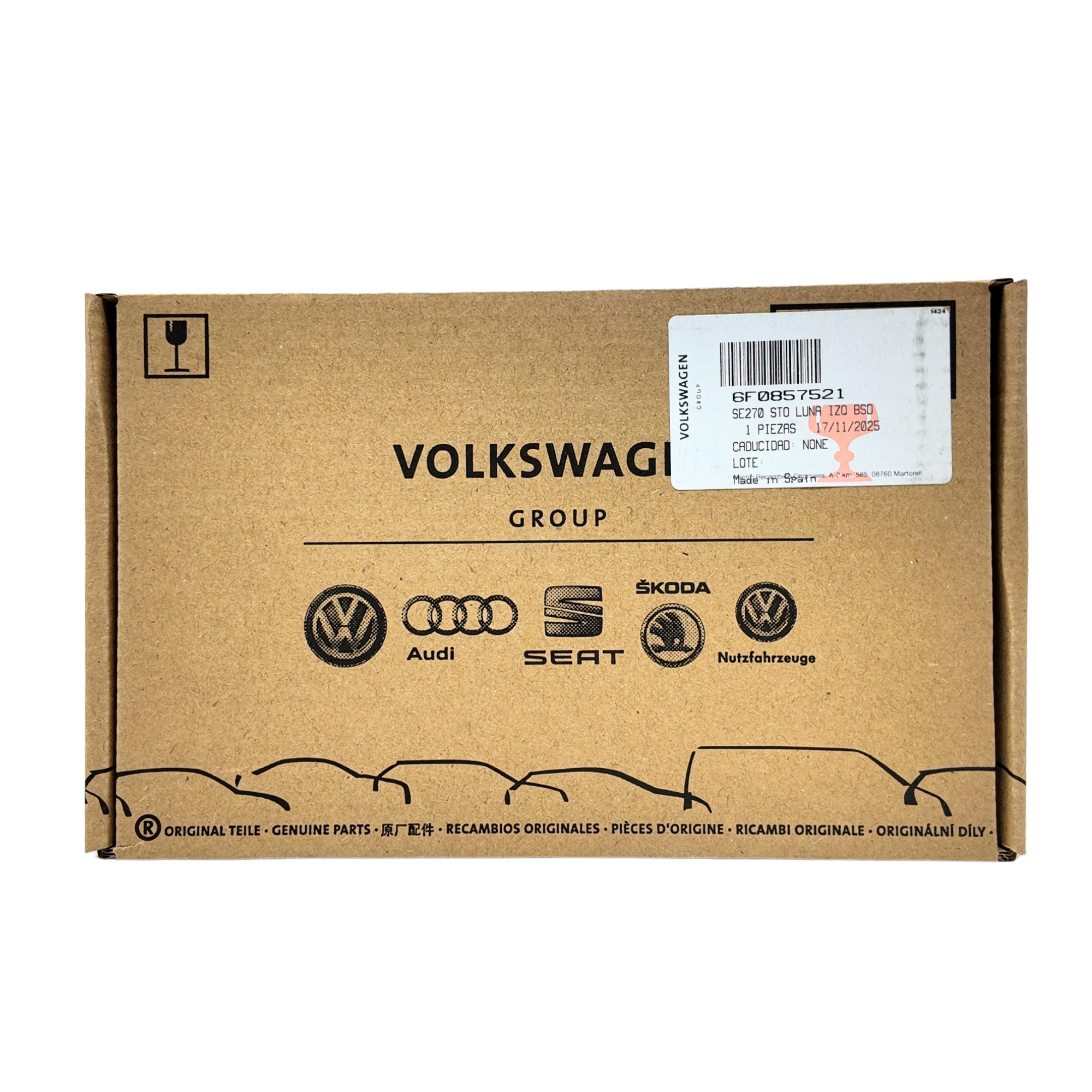 Cristal de espejo convexo con placa soporte SEAT Arona 2018 (6F0857521/6F0857522)