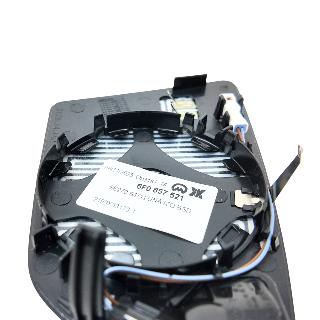 Cristal de espejo convexo con placa soporte SEAT Arona 2018 (6F0857521/6F0857522)