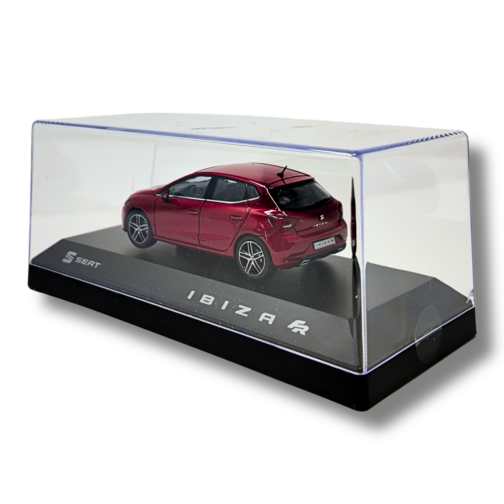 Miniatura SEAT Ibiza FR | Escala 1:43, metal y plástico, ruedas móviles, rojo/gris (6H1099300HAQ)